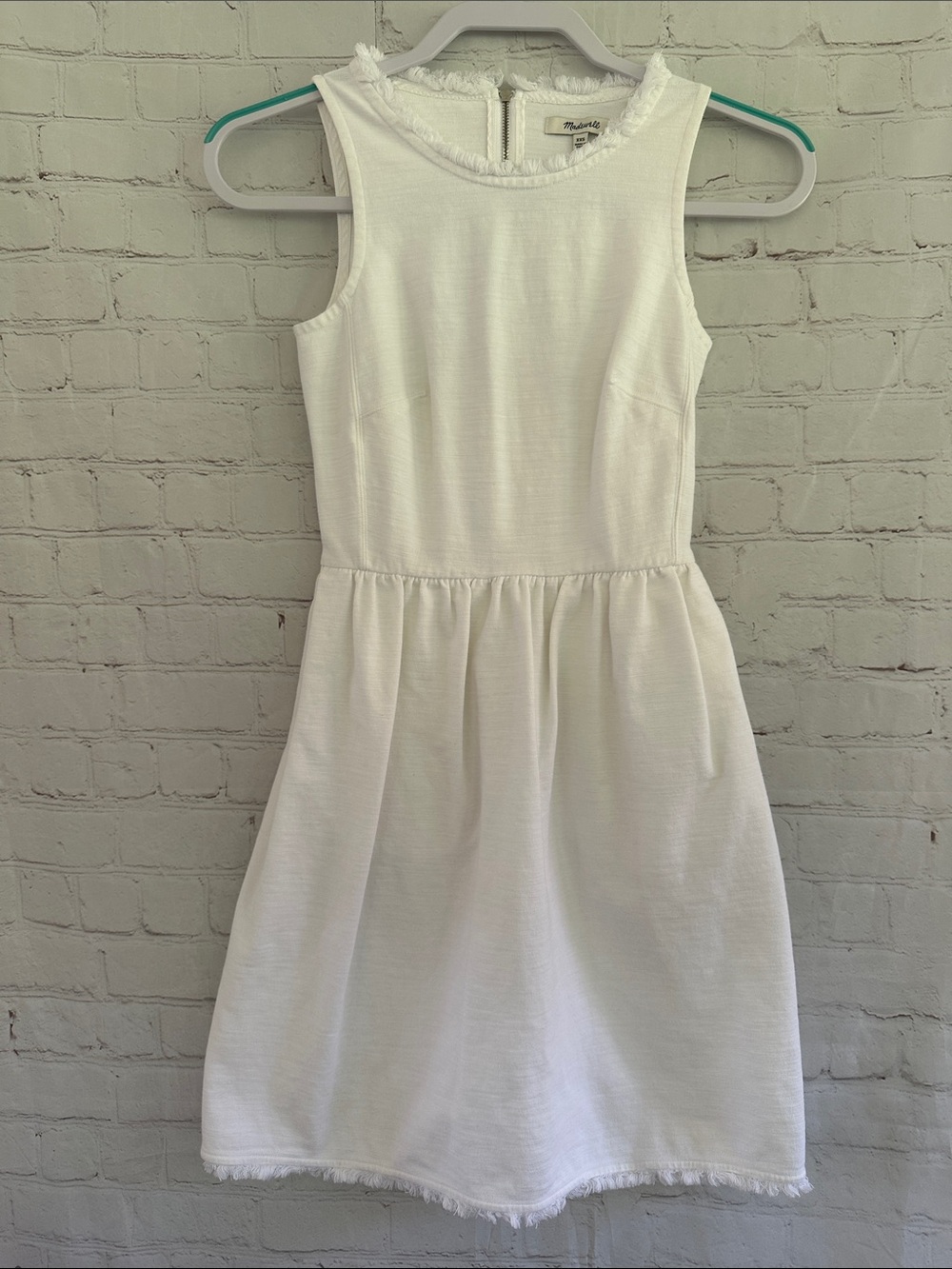 Madewell Gorgeous White Fringed Trim Afternoon Dress size XXS